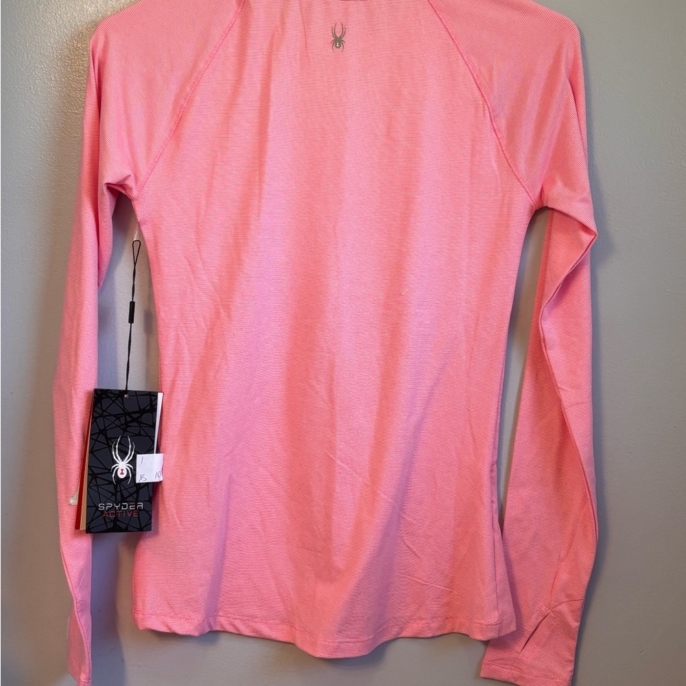 Spider Women’s Long Sleeve Crew Neck Top Pink/white stripped Sz XS NWT. PTP 16” - Picture 6 of 9